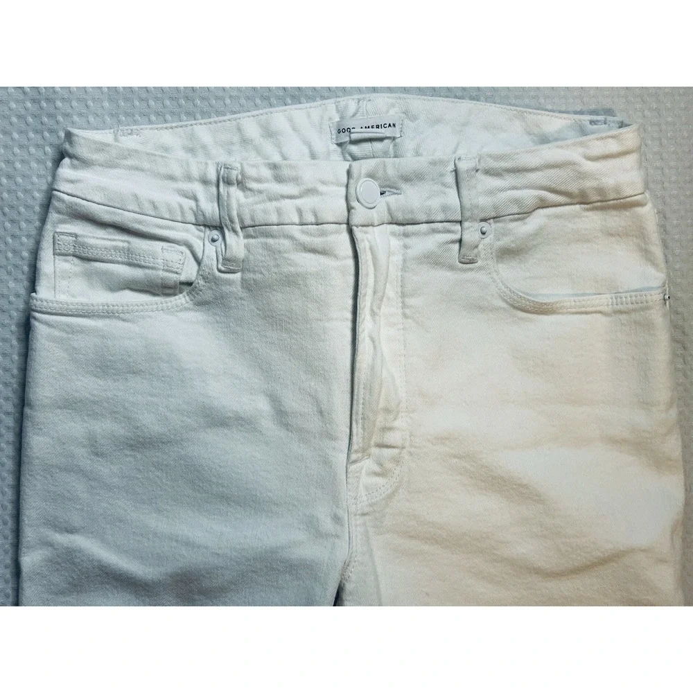 Good American Size 6/28 Raw Hem - Mid Rise - White - Jeans - Ankle (27